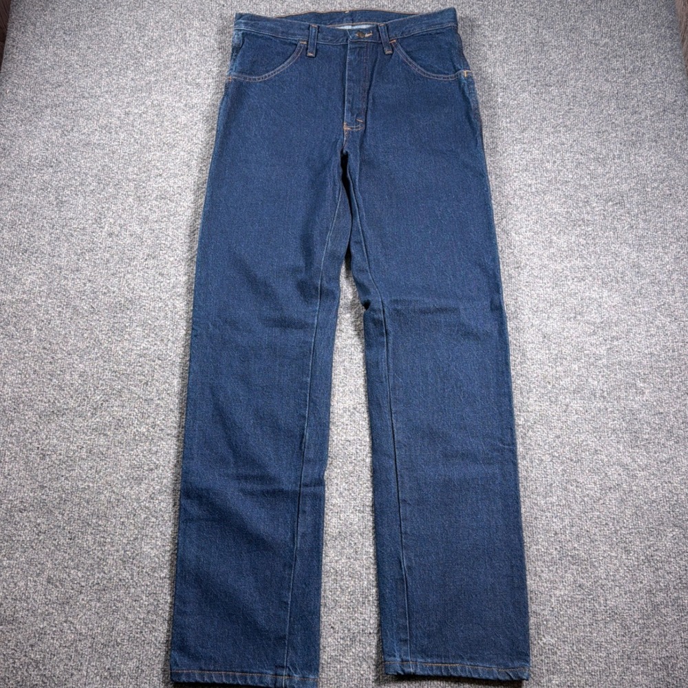 Rustler Wrangler Regular Fit Jeans Mens 31x32 Blue Straight Leg Cowboy NEW